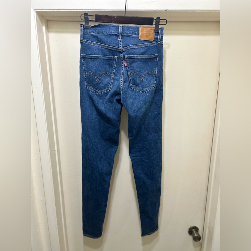 Levi's Mile High Super Skinny Jeans Women Size 26 Denim Blue Stretch 31L